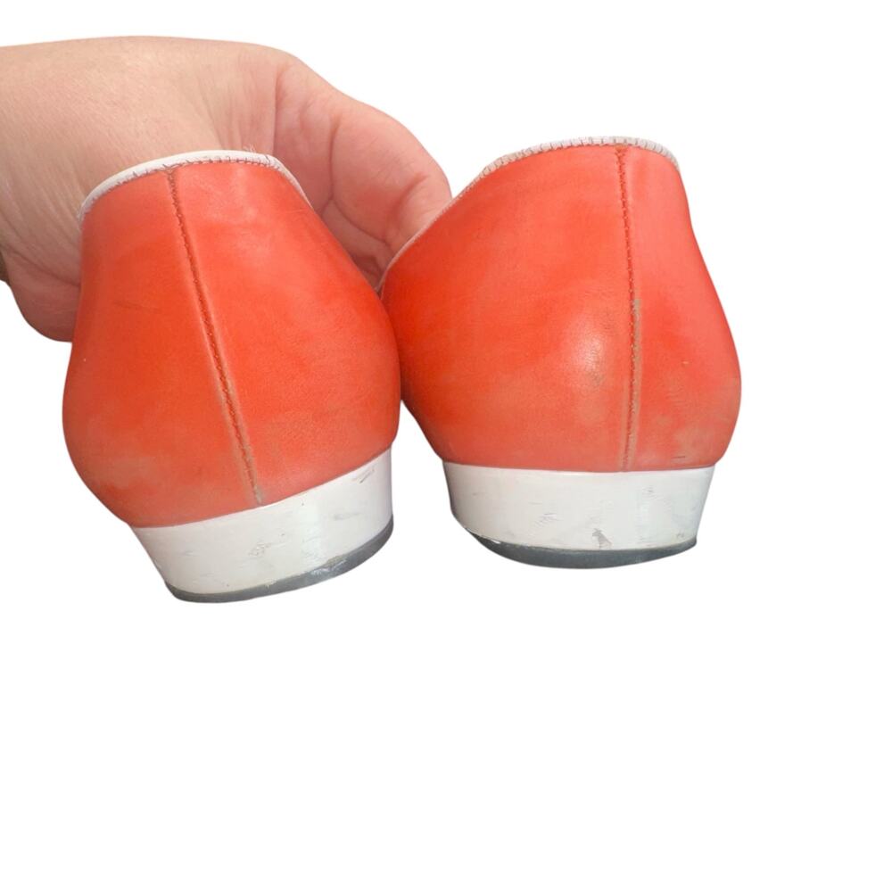 Salvatore Ferragamo Colorblock Leather Ballet Flats Orange Yellow Lilac 8 B - Picture 5 of 15